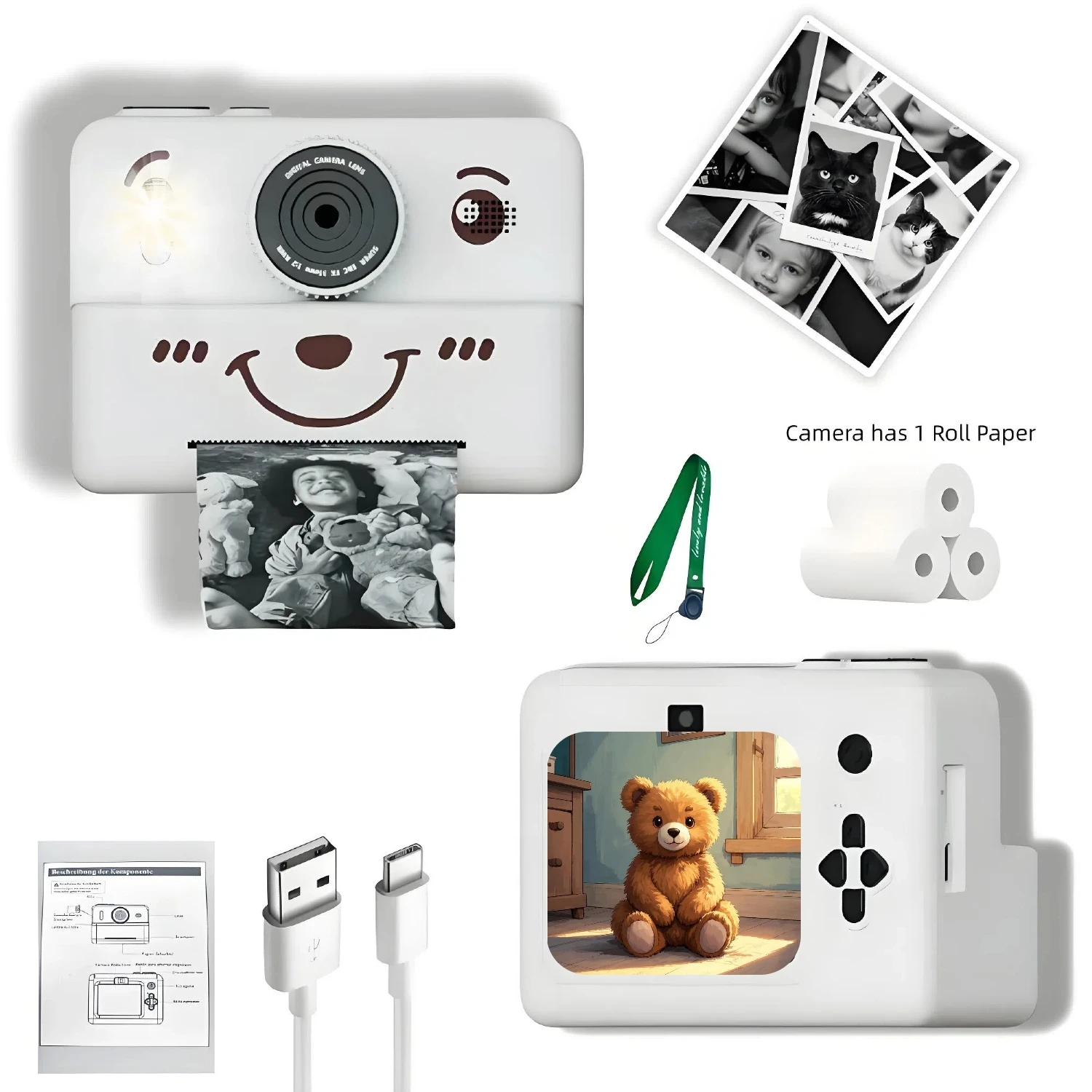 

Мини-цифровая детская камера для фотографии, мини-принтер, портативная теплая фотокамера с мгновенной печатью, 2,8-дюймовое HD-видео для ребенка