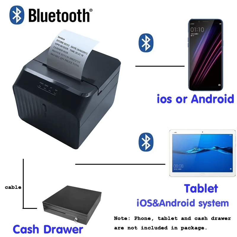 Milestone MHT-P58C/D Android Thermal Printer Pos Printer Wireless Desktop With High Quality 58mm Bt Thermal Receipt Bill Printer
