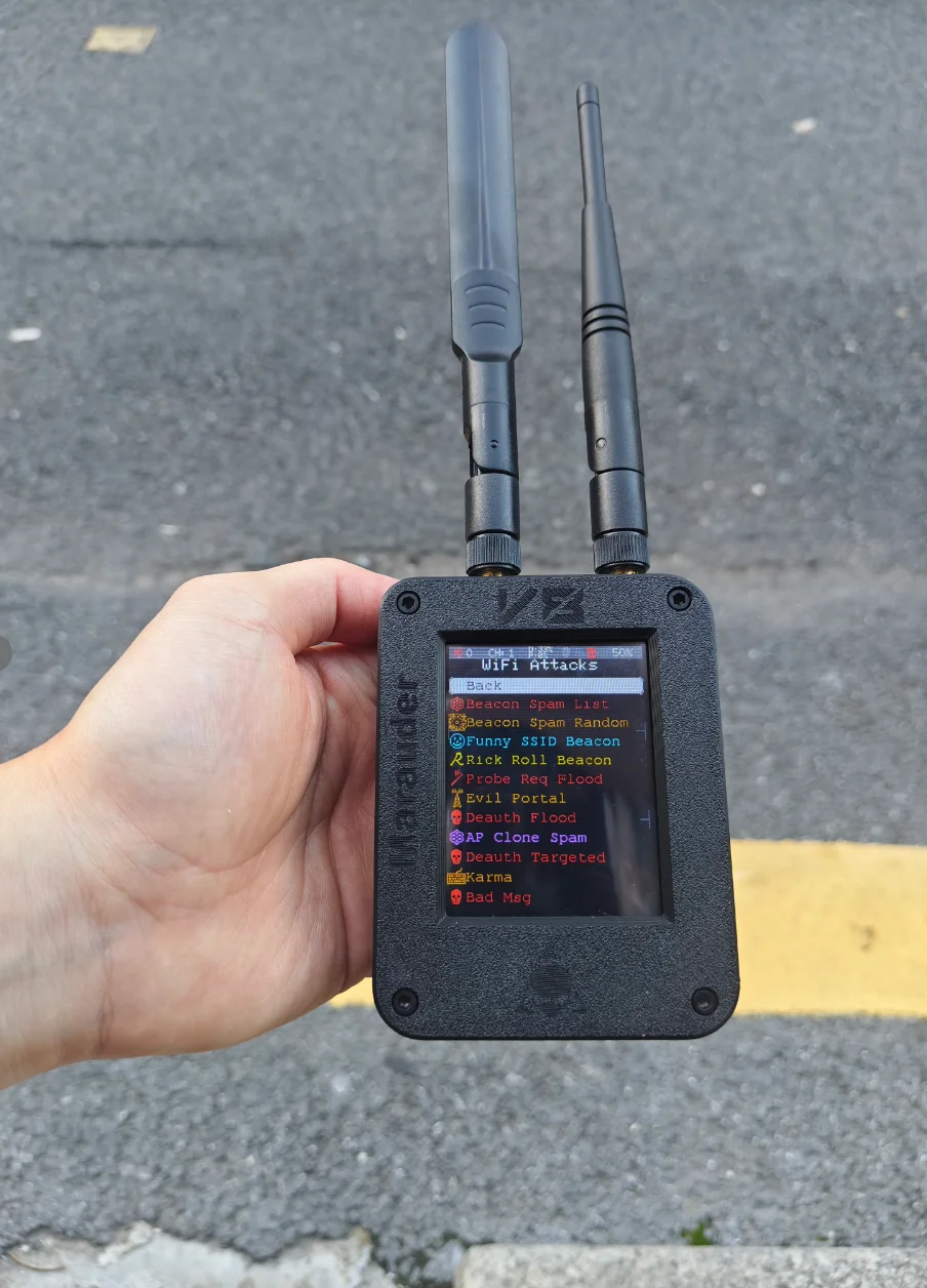 ESP32-C5 마로더 V8 프레데터 디바이스 2.8인치 터치 디스플레이 듀얼 밴드 WiFi 블루투스 GPS 지원 2.4G & 5G 신호 무선 도구