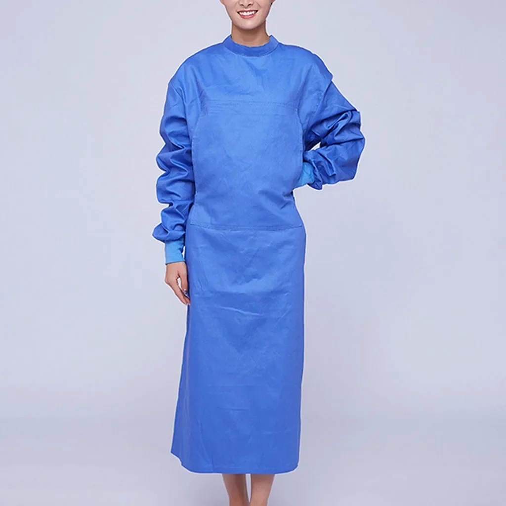 Operating Gown Men and Women Long Sleeve White Coat Room Hand-washing Gown Doctor Take Isolation Clothing Beauty Salon Workwear