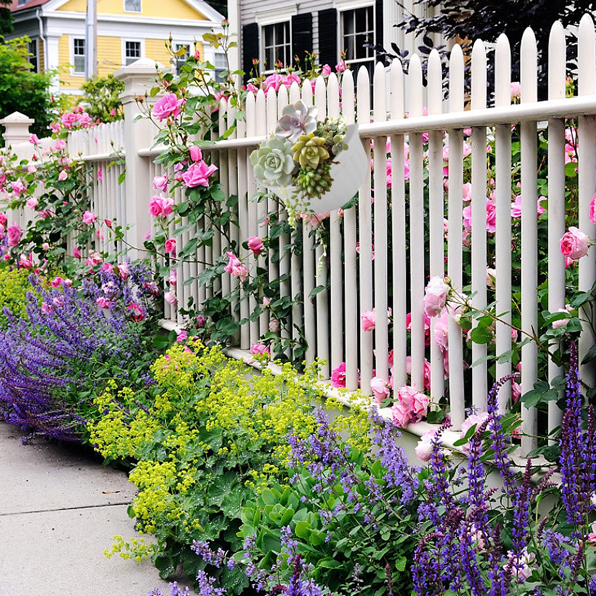 

Half Circle Hanging Flower Pot Small Size 2987 Plastic Planter with Hook for Wall Mounting Home Office Balcony Garden Indoor