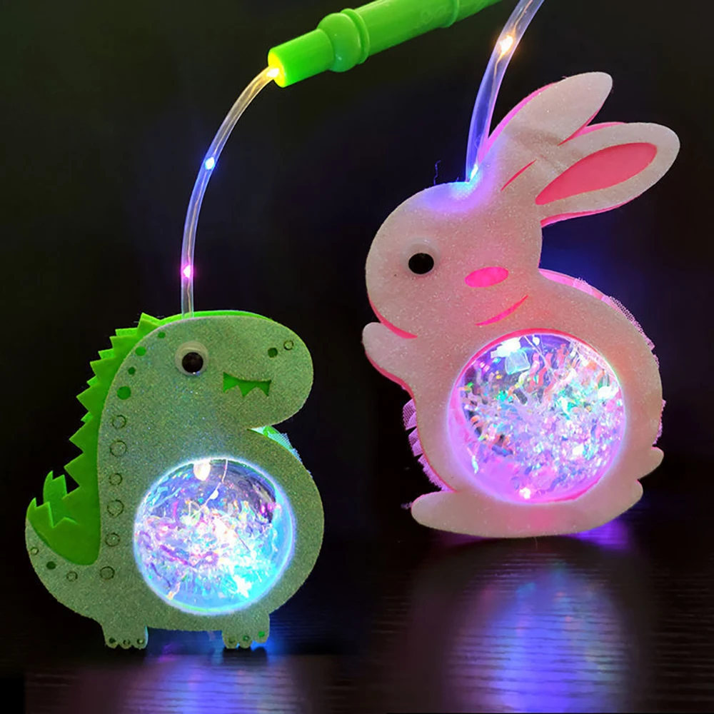 1 Pcs Kids Funny Portable Lantern Lighting Rabbit Dinosaur Rocket Lantern Toy Interactive Toy Kids Electronics Toy Birthday Gift