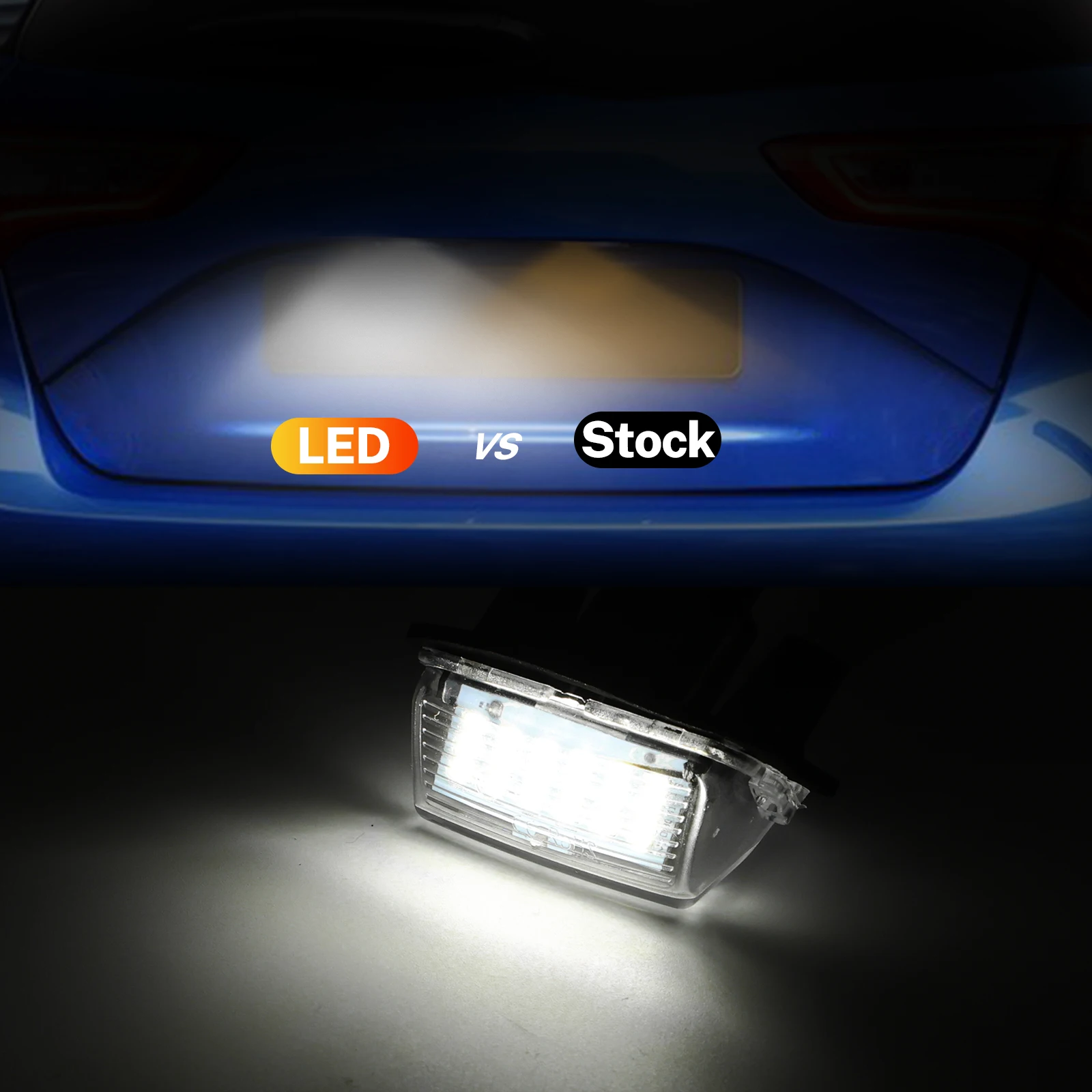 For Toyota Yaris Camry Highlander Prius C Avalon LED License Number Plate Lights Lamp White Light 12V 6000K Toyota Accessories