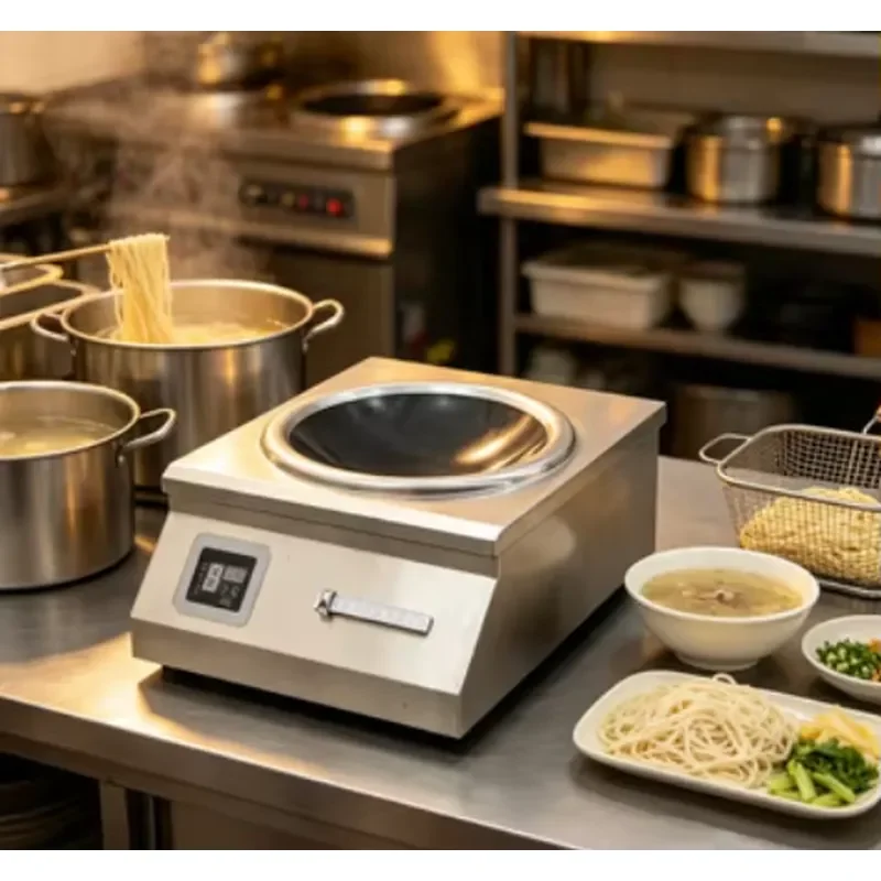 Portable Single Head Induction Cooker Stainless Steel Countertop Hot Pot Furnace Commercial Wok Appliance for Restaurant