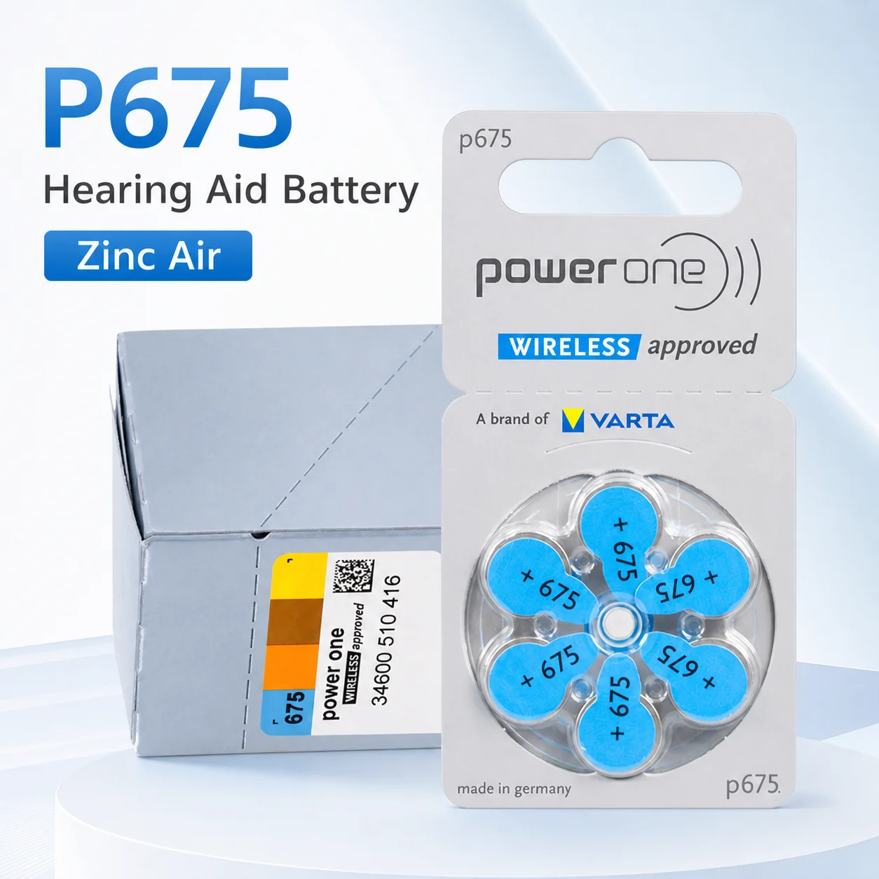 Zinc Air Hearing Aid Battery A675 P675 60 Cells Box Replacement Batteries For BTE Hearing Aids Size 675 Battery