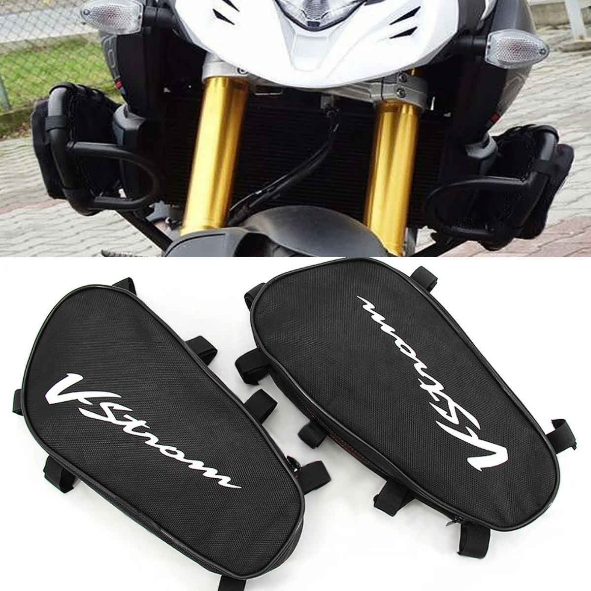 

Подходит для SUZUKI V-STROM DL1000 DL 1000 2014-2020, аксессуары для мотоциклов, рама, защитные дуги, водонепроницаемая сумка, сумка для инструментов для ремонта