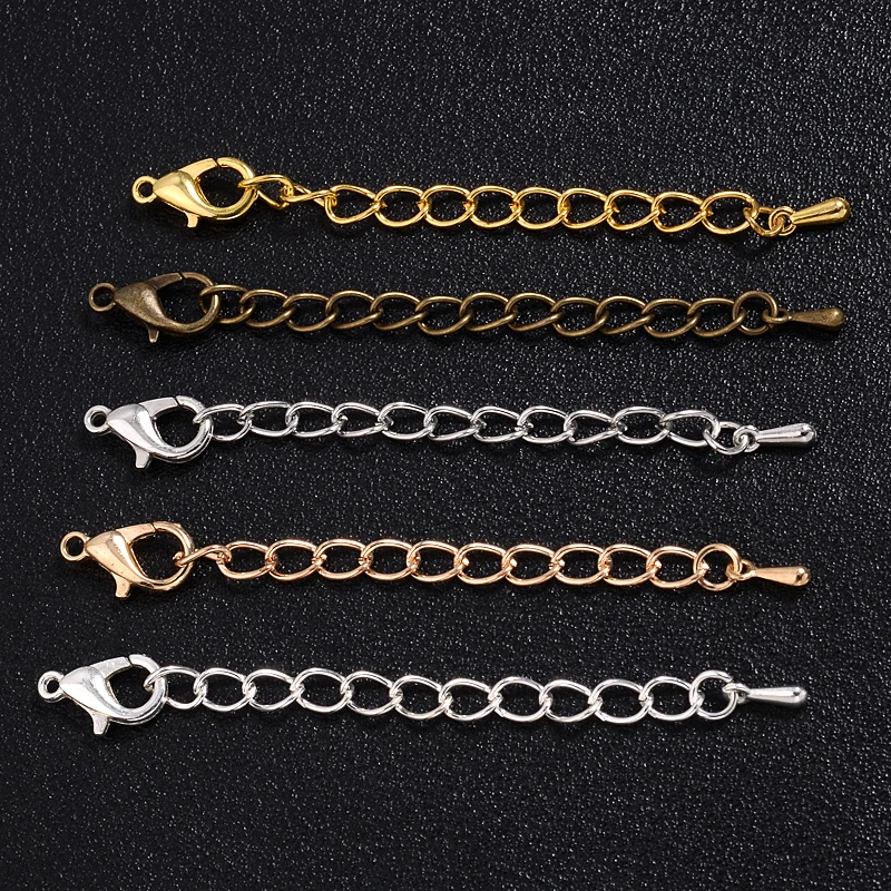 

10Pcs Alloy Metal Extension Extended Tail Chains Lobster Clasps Connectors Handmade Jewelry Making Findings Bracelet Necklaces