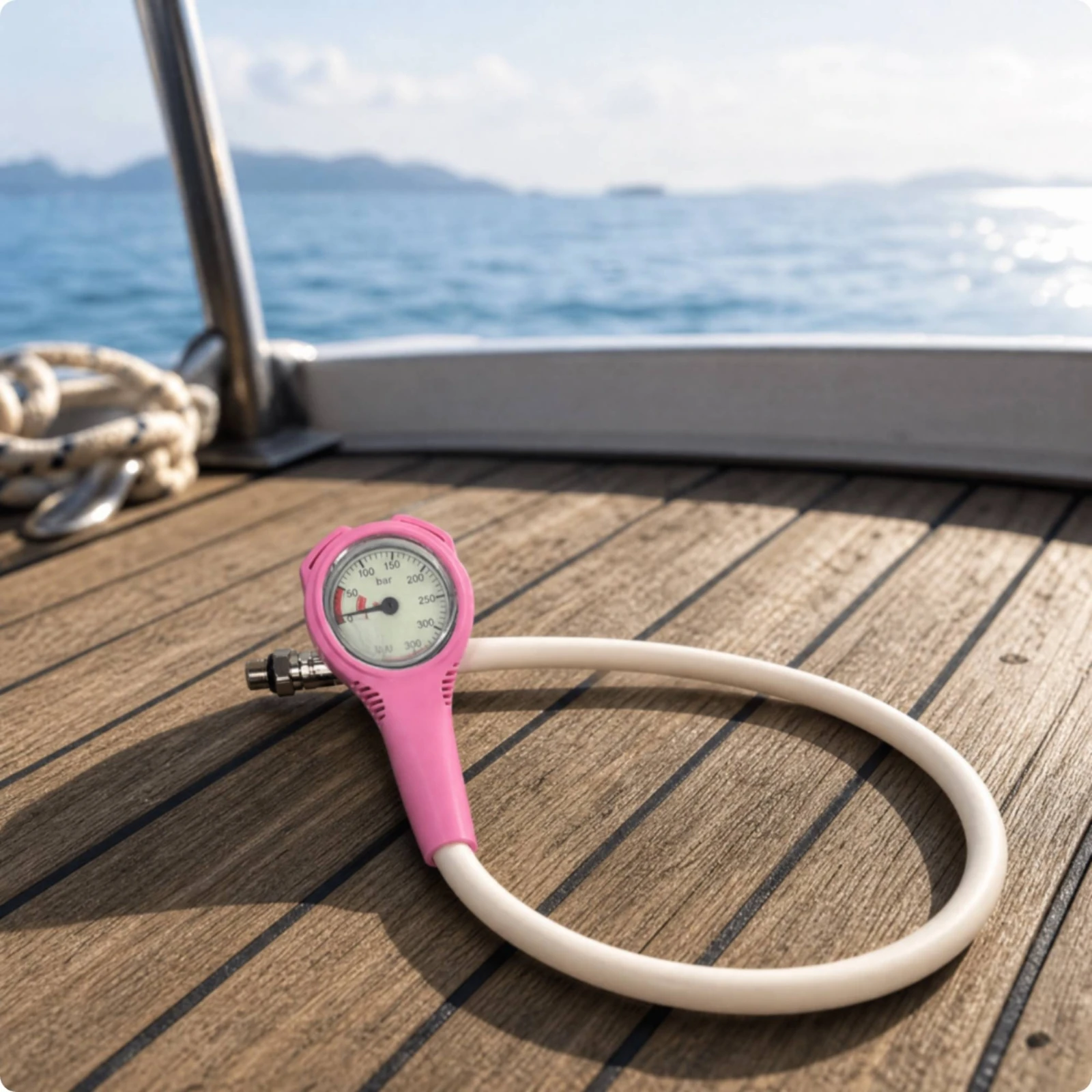 Diving Gauge Luminous Scuba Diving Pressure Gauge with High-Pressure Hose SPG Accurate Lightweight for Recreational Divers