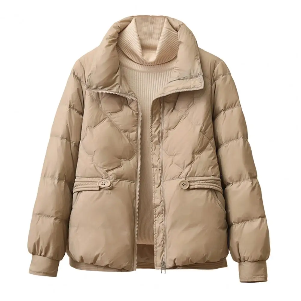 

Cotton-padded Women's Short Coat 2025 Winter New Female Korean The Stand Collar Simple Jacket Thickened Overwear Jacket