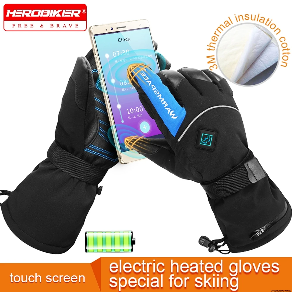 

Electric Skiing Heated Gloves for Men Women Winter Motorcycle Heated Gloves Rechargeable Battery Outdoor Bicycle Heating Gloves