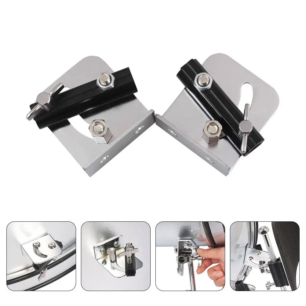 

2Pcs Adjustable Drum Belt Buckle Metal Snare Drum Strap Screw Secure Locking Bracket for Stage Performance Accessory