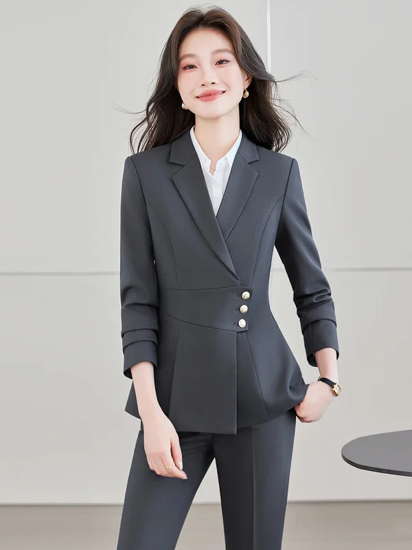 Business Suit Set Women's Formal Workwear Jewelry Store Uniform Property Consultant Hotel Manager Professional Outfit