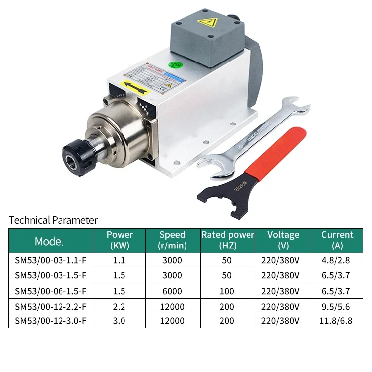 2.2KW Borehole Drilling Hole Machine Wood Line Boring Machine Cnc Lathe Spindle Motor For Milling Groove