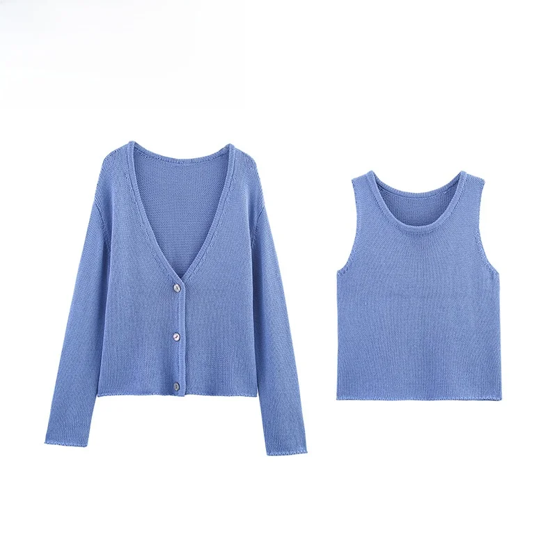 

ZAB Autumn New Women's Knitted Cotton Jaet Pure Cotton Knitted Top Windproof V-ne Long Sve Regular Fit Commute Sle