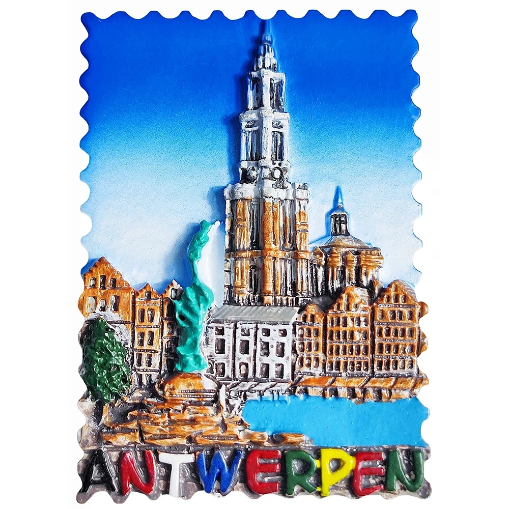 Antwerpen Belgium 3D Fridge Magnet Souvenir Gift,Resin Handmade Antwerp Refrigerator Magnet Home Decoration Collection