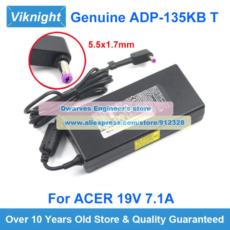 Original ADP-135KB T 19V 7.1A 135W AC Adapter for ACER ASPIRE VX15 VX5-591G VN7-792G-74H5 V17 NITRO VN7-792G-709L Power Supply