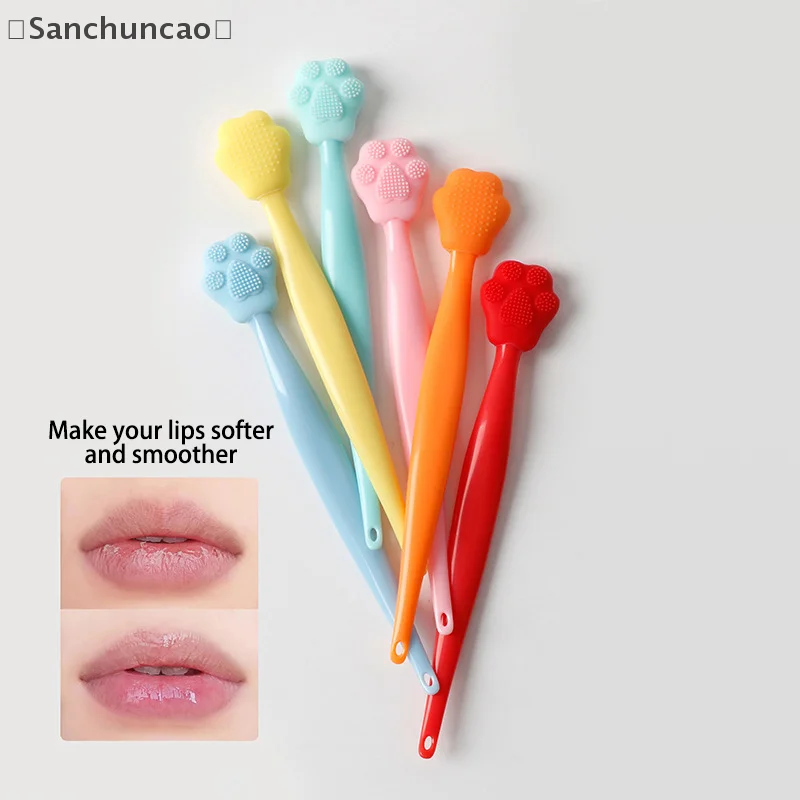 [سان] أداة مكياج فرشاة سيليكون للوجه على الوجهين لتنظيف الوجه والعناية بالرؤوس السوداء والشفاه والأنف