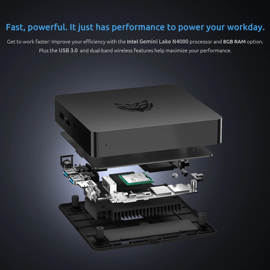 BMAX Mini PC B1PRO Windows 11 Pro 8 GB RAM 128 GB ROM N4000 Dual-Band WiFi Micro Desktop Computer Barebone