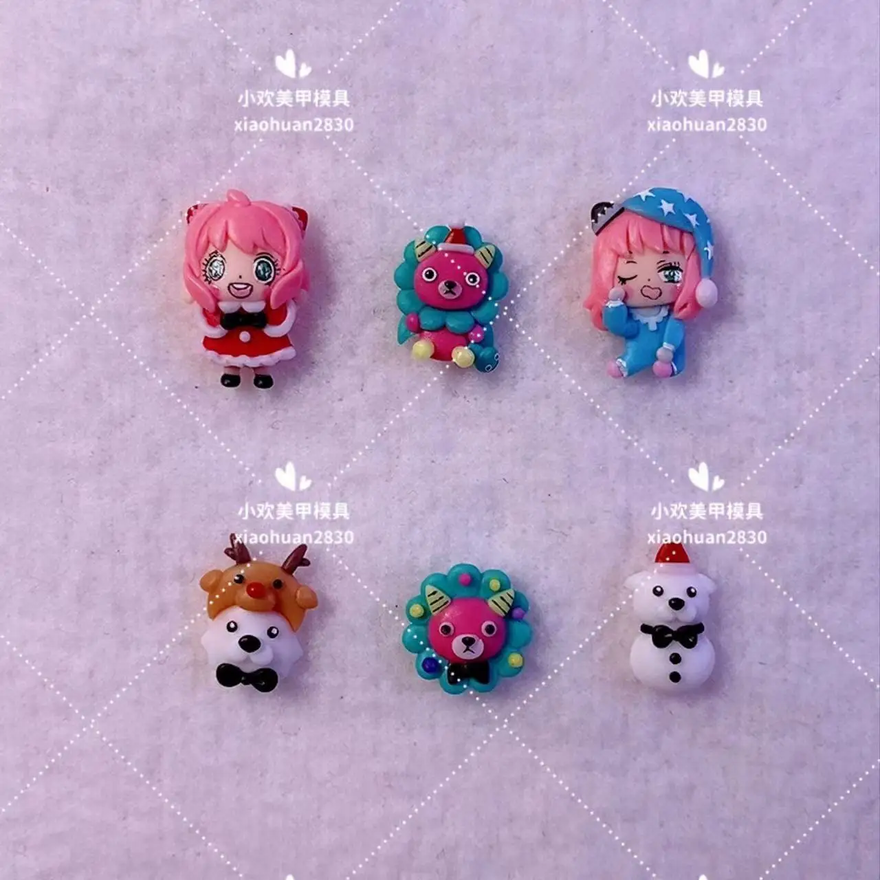 

Anime Character Cute Pajamas Girl Nail Art Molds Diy Silicone Elk Nail Accessories Little Lion Finished Doll Nail Decoration