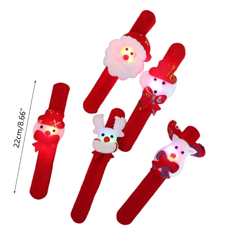 Juego 10 pulseras navideñas, pulseras LED Slap para diversas ocasiones