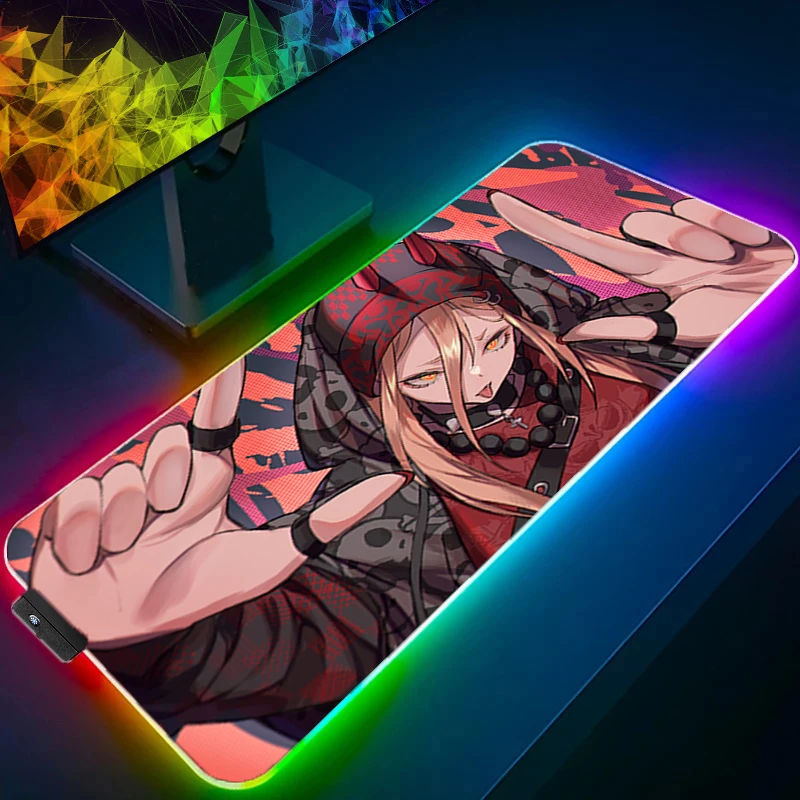 

Mouse Pad C-chainsaw Man Power RGB Iridescent Light Creates Dreamy Esports Atmosphere Colored Mousepad With Anti Slip Properties