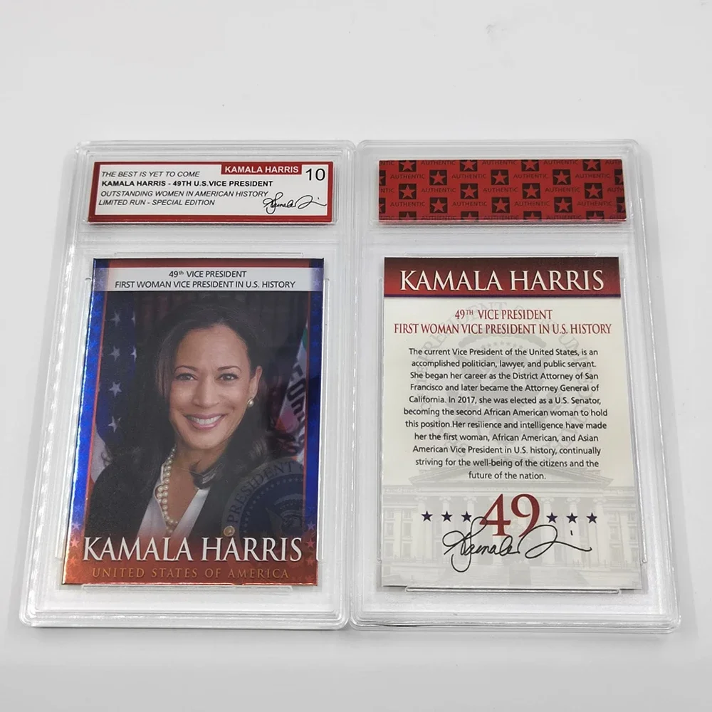 American Kamala Harris First Woman Vice president in US History CARD New Commemorate dedicate Card Collection with plastic case