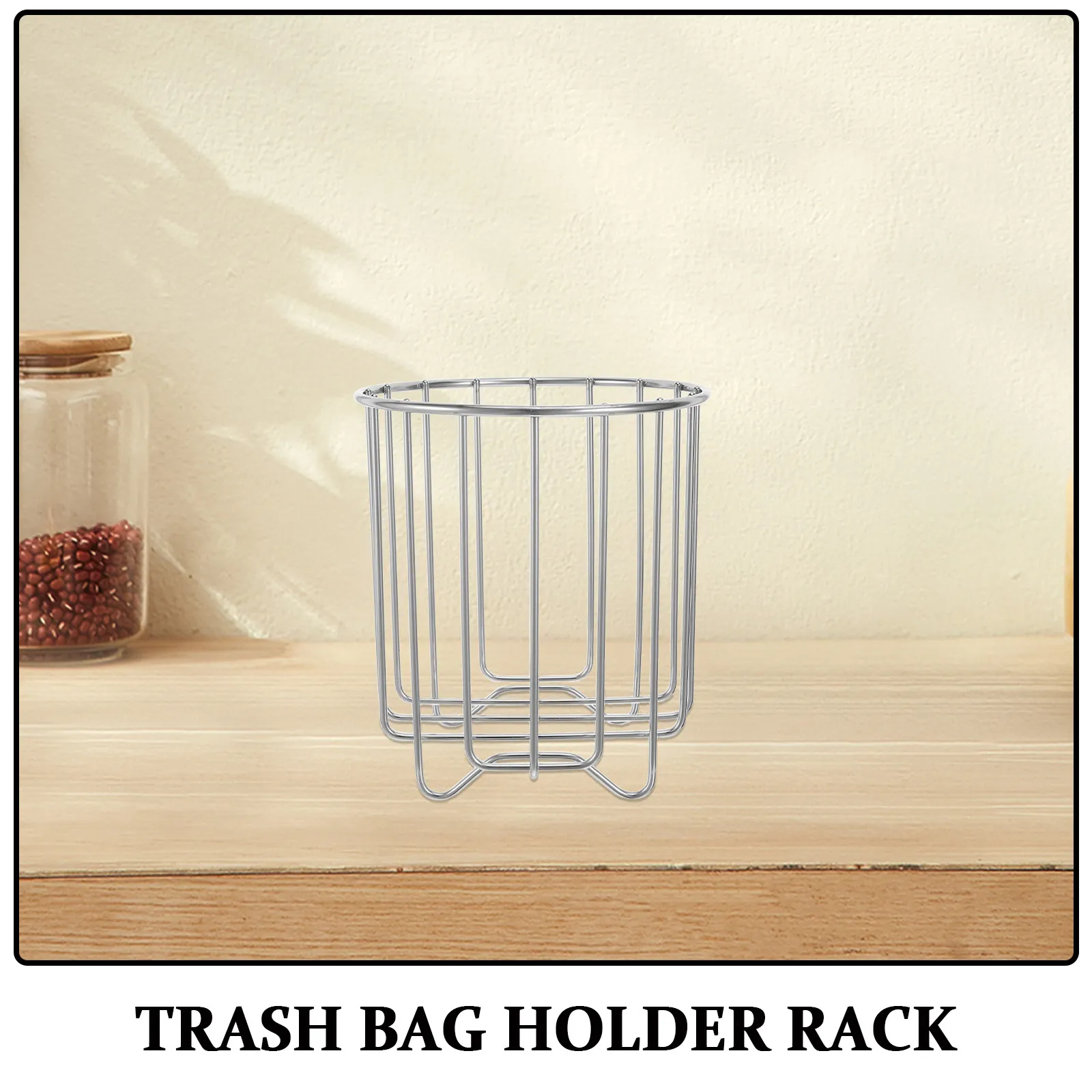 Stainless Steel Trash Bag Holder Rack Kitchen Metal Garbage Rack Under Sink Bag Holder Drainage Basket for Sink 5.9x5.3 Rust