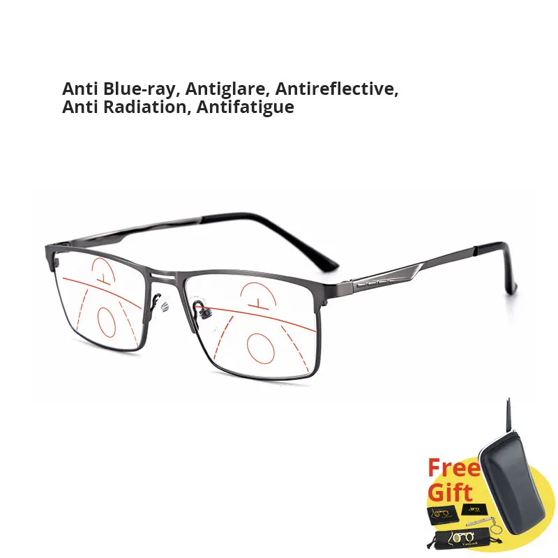 VANLOOK Unisex Progressive Reading Glasses Blue Light Blocking Square 3