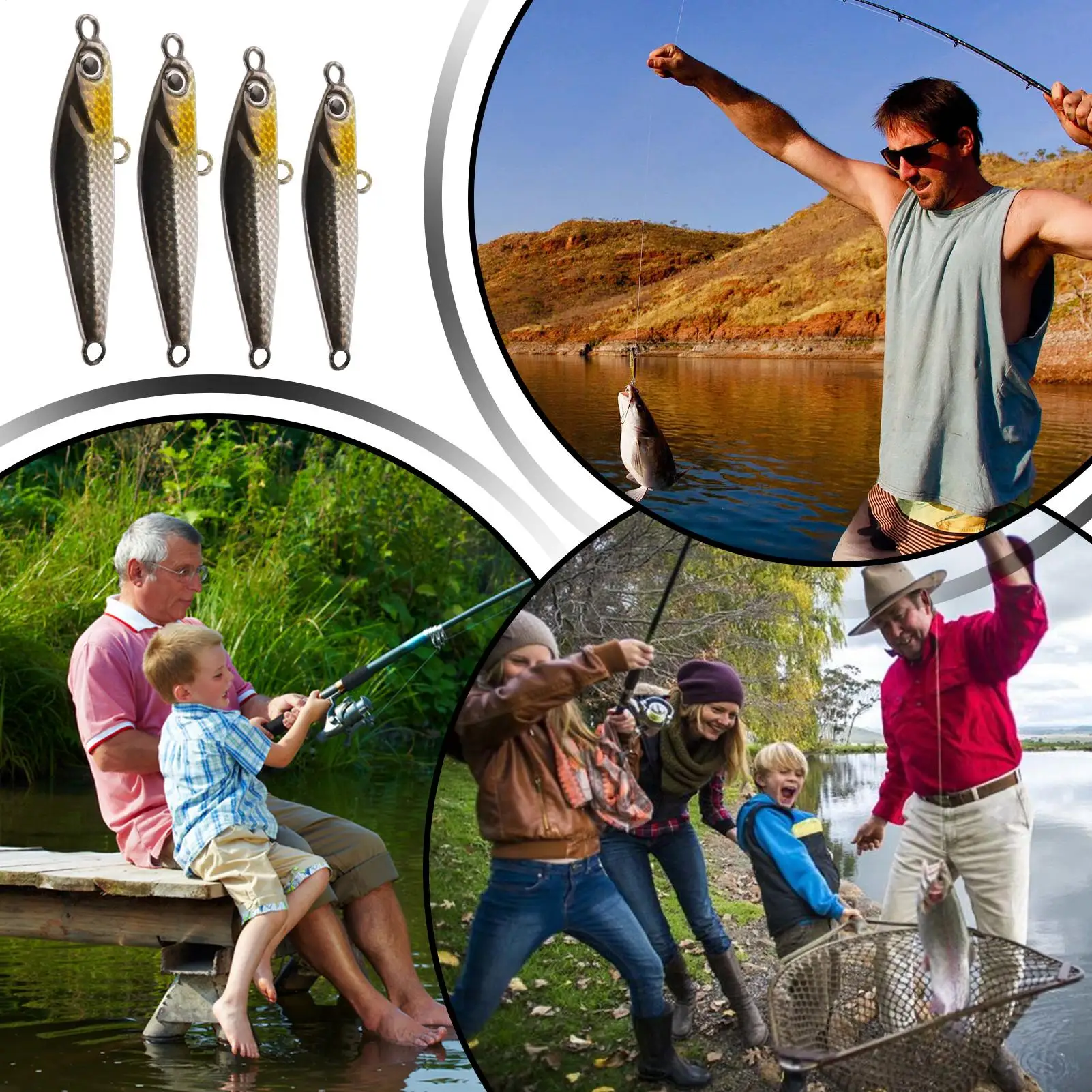 

Приманки для ловли окуня, 4 шт., искусственные рыболовные снасти, имитация металлических приманок для морской пресной воды, ледяного озера, реки, троллинга