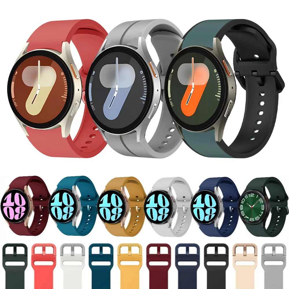 20 mm Silikonarmband für Samsung Galaxy Watch 7/6/5/4 44 mm 40 mm 5 Pro 45 mm, austauschbares Armband Galaxy 4/6 Classic 47 mm 43 mm 46/42 mm