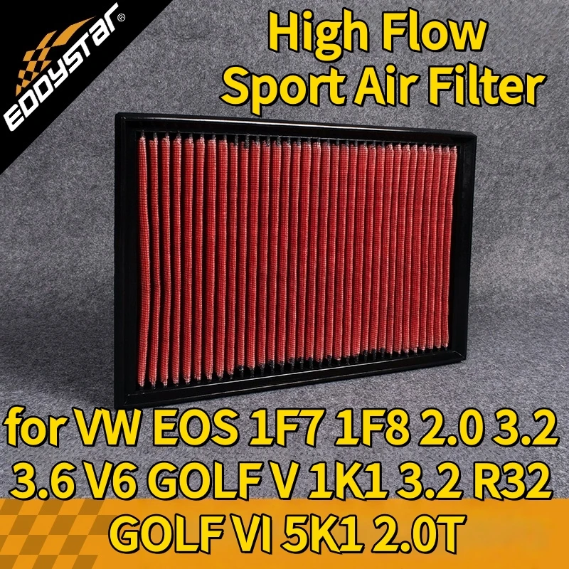 

Спортивный воздушный фильтр с высоким расходом для VW EOS 1F7 1F8 2,0 3,2 3,6 V6 GOLF V 1K1 3,2 R32 GOLF VI 5K1 2,0T Моющиеся гоночные впускные фильтры