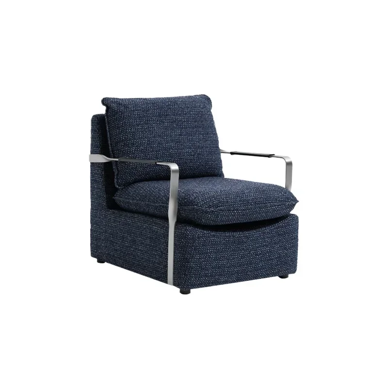 Wool tweed single sofa armrest master chair removable bag