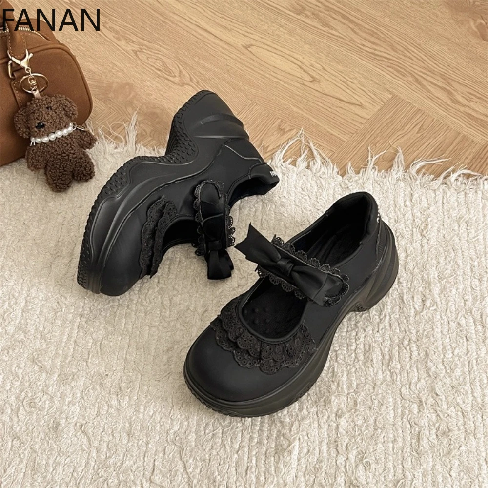 White Retro Sports Casual Shoes Flats Ballet Platform Heels Single Shoes Women's 2025 New Summer Velcro Mary Jane Sneakers