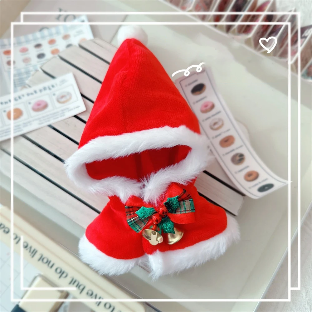 10 سنتيمتر القطن دمية عيد الميلاد زي القبعات شالات مقنعين الرؤوس المعبود دمية عطلة الملابس واللباس الملحقات DIY بها بنفسك لعبة #6