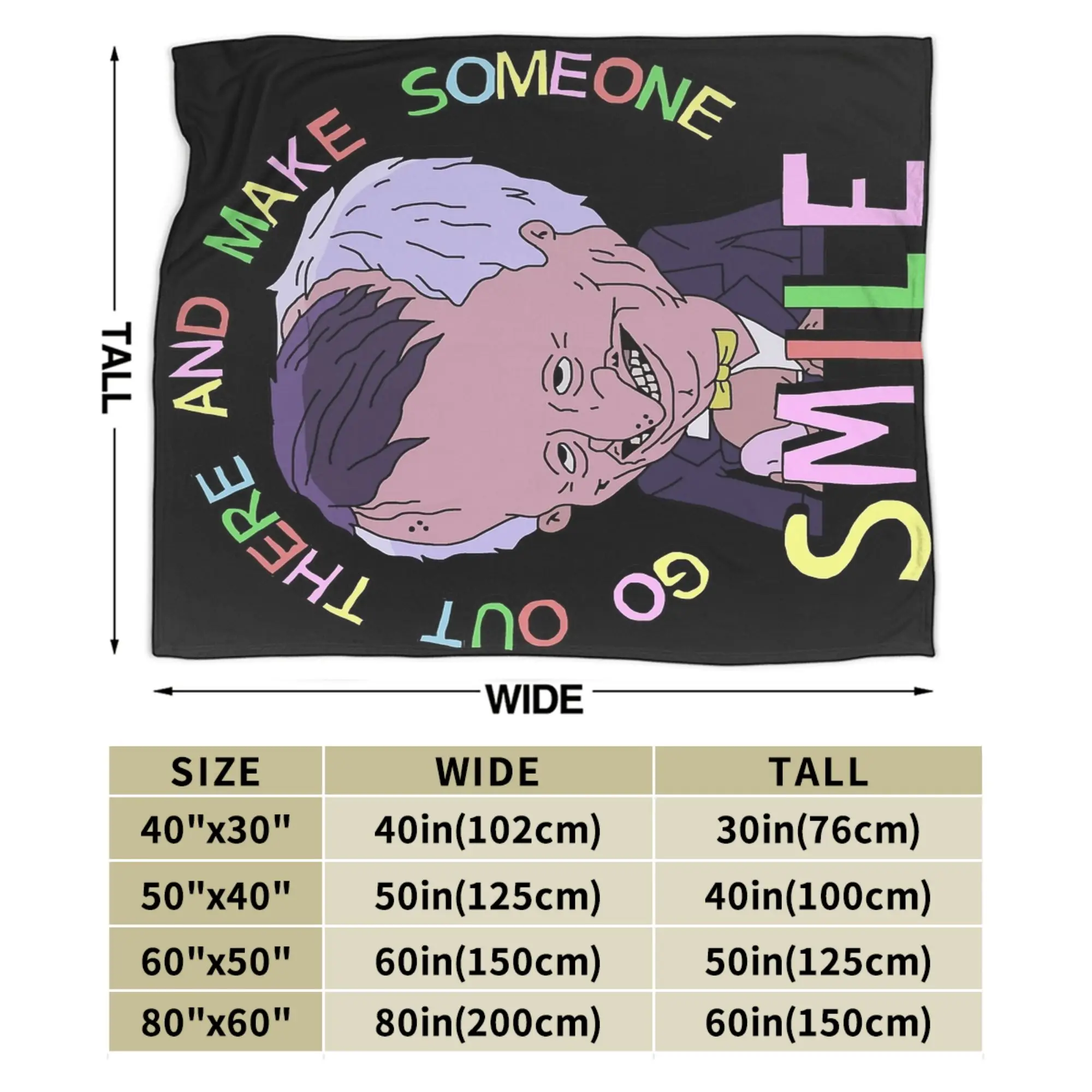 اخرج هناك وجعل شخص ما يبتسم الأصدقاء المبتسمين بطانية الفانيلا رمي بطانية للخارجية رقيق المفرش غطاء سرير أريكة #6