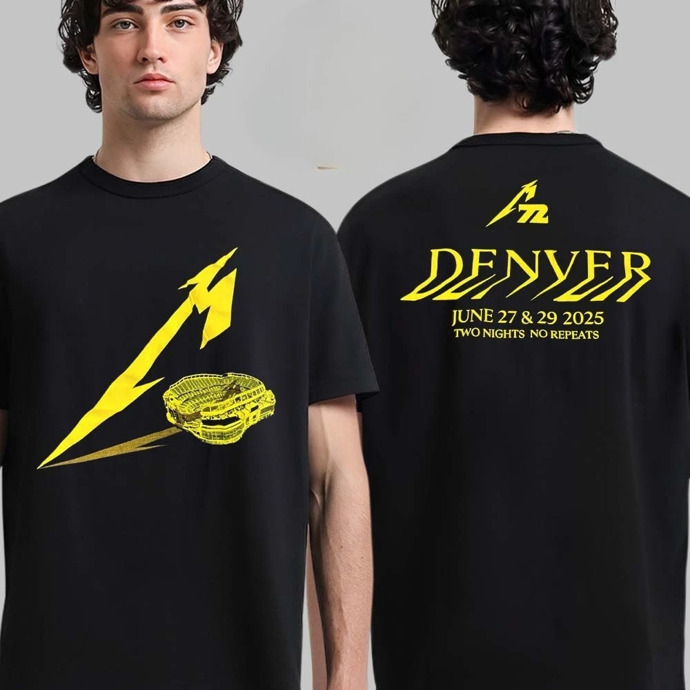 تي شيرت Metallica M72 Denver Stadium M Logo Venue في Denver Colorado في ملعب Mile High في 27 و29 ليلاً لا تكرار #1