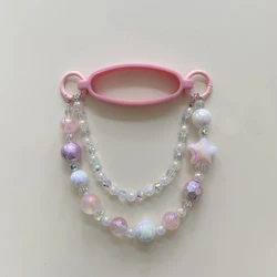 Cute Star Beads Tumbler Handle Strap Accessories For Stanley Cup 30/40 oz Kawaii Water Bottle Carrier  Sling Holder With Strap