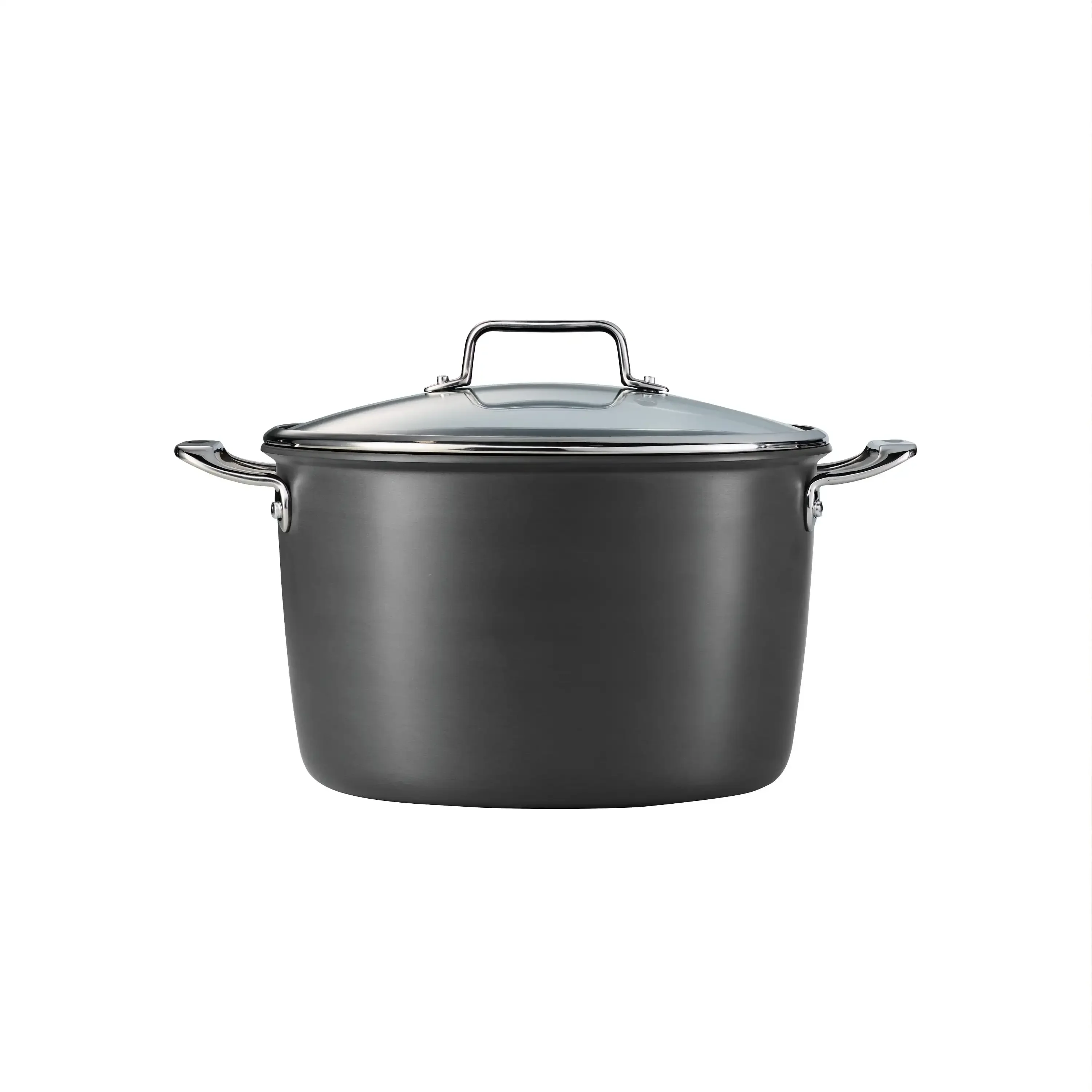 

8 Quart Hard Anodized Nonstick Stock Pot, Aluminum Cooking Pot with Lid, Even Heat, For Soups, Stews, Pasta, Large Gatherings