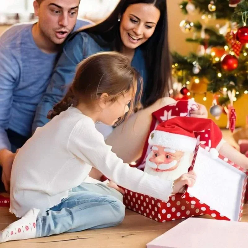 

Shaking Head Santa Claus Cute Christmas Ornament Santa Claus Head Doll Singing and Talking Christmas Gift for Kids