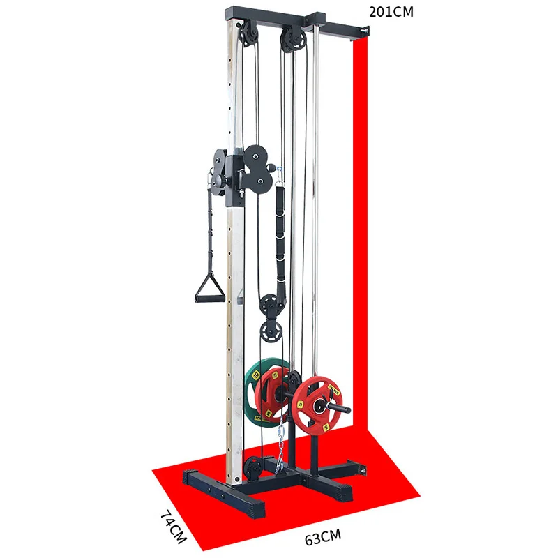 Lat Pulldown Machine Wall Mounted with Lat Pull Down Bar Adjustable Weight Black - Pulley Cable Systempromote sales