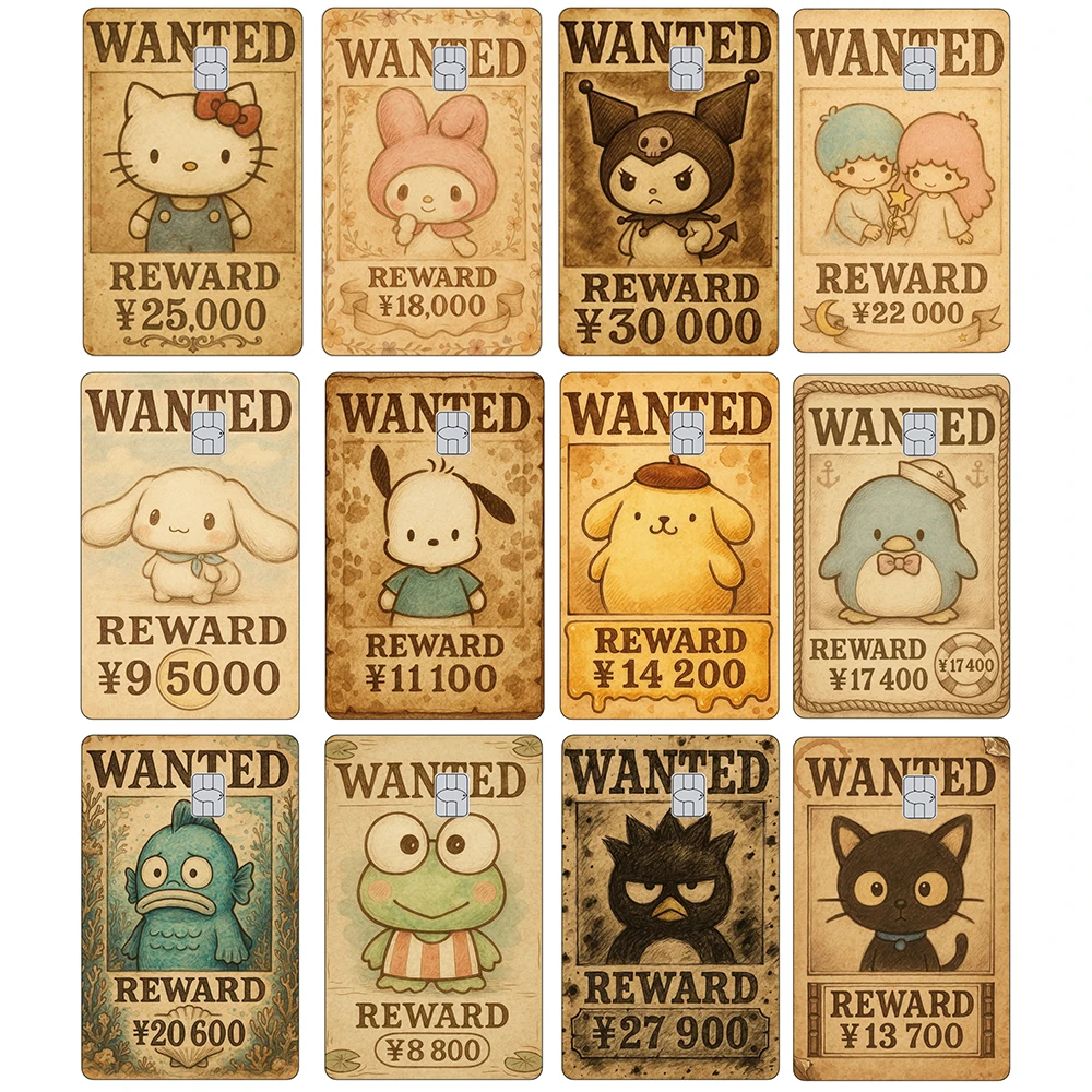 

Wanted Kuromi Cute Stickers Cartoon Matte Credit Card Skin Stickers Suitable for VISA Bank Cards and Other IC Magnetic Cards