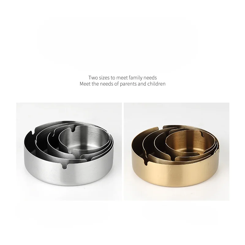 Robust and Thick 201 Stainless Steel Ashtray for Strong and Durable Usage Simple and Easy-to-Clean Ashtray