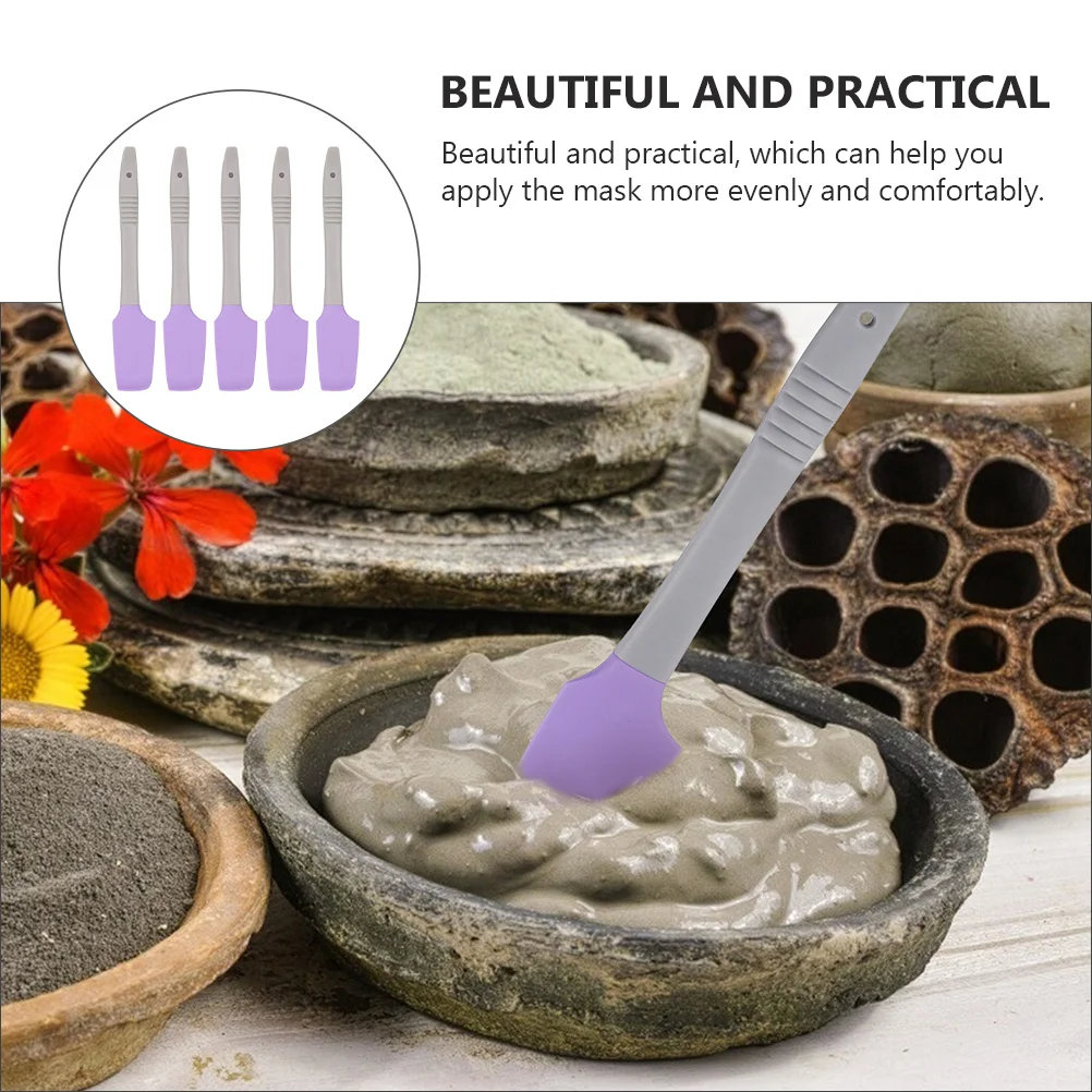 

5Pcs Skin Treatment Brush Soft Silicone Head Even Application Beauty Accessories Beauty Wax Scraper Silicone Scraper