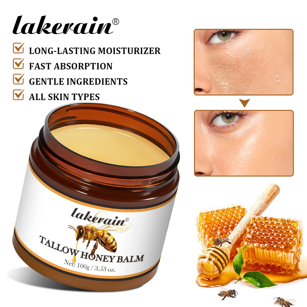 Tallow bálsamo de miel específicamente para la sequedad y la picazón piel hidratante carne Tallow crema facial loción corporal crema facial cuidado