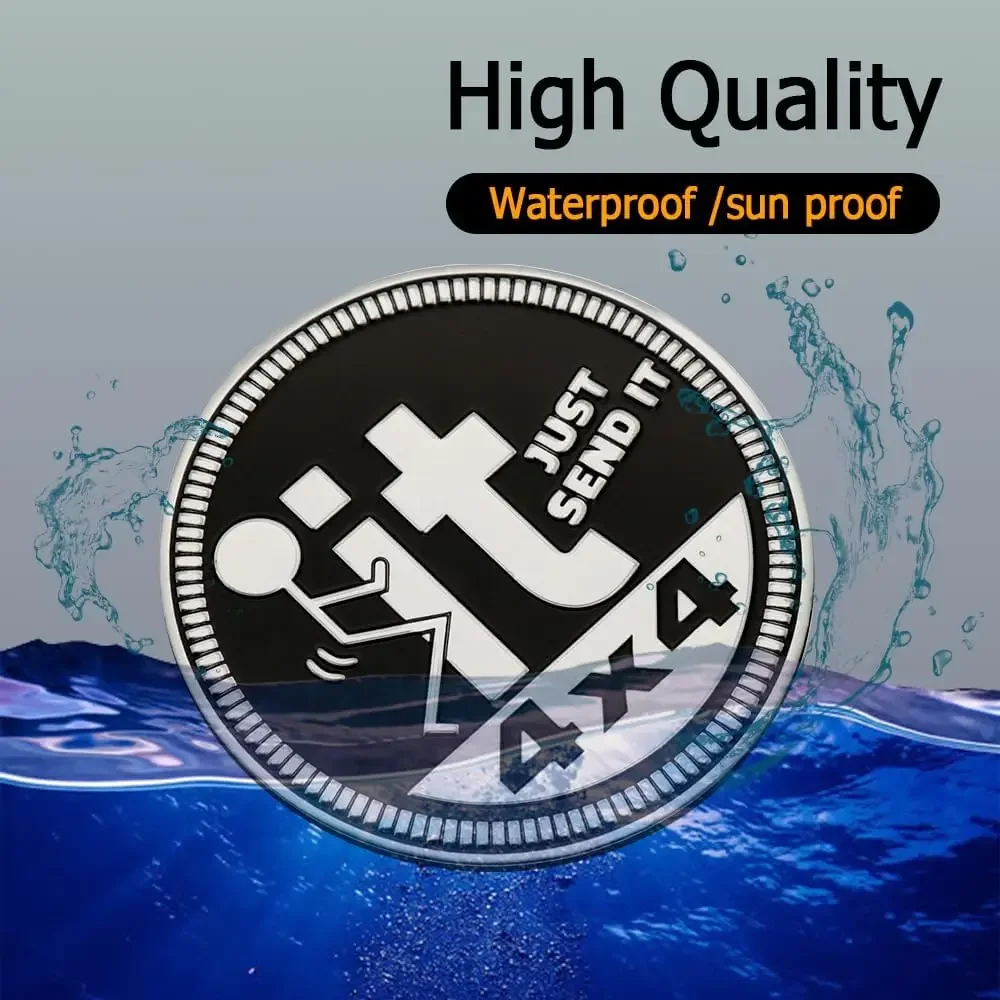 فقط شعار السيارة المقدر بالشارة، 4 × 4 ملصقات شارات السيارات ثلاثية الأبعاد شارات دائرية معدنية لسيارات جيب رانجلر والشاحنات وسيارات الدفع الرباعي