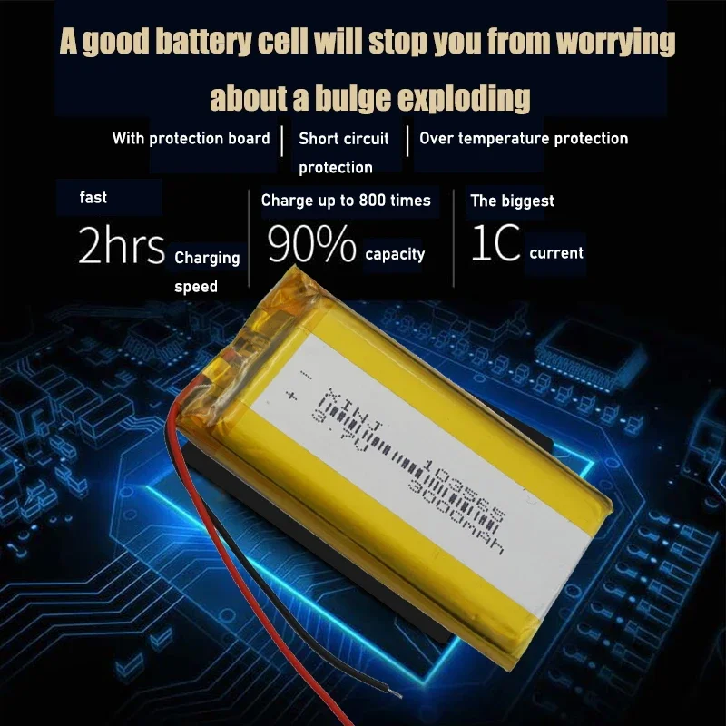 3.7 فولت 3000mAh 103565 بطارية ليثيوم بوليمر قابلة للشحن للكمبيوتر اللوحي لتحديد المواقع PSP الوسادة الكتاب الإلكتروني POS آلة قوة البنك لاسلكي تخاطب