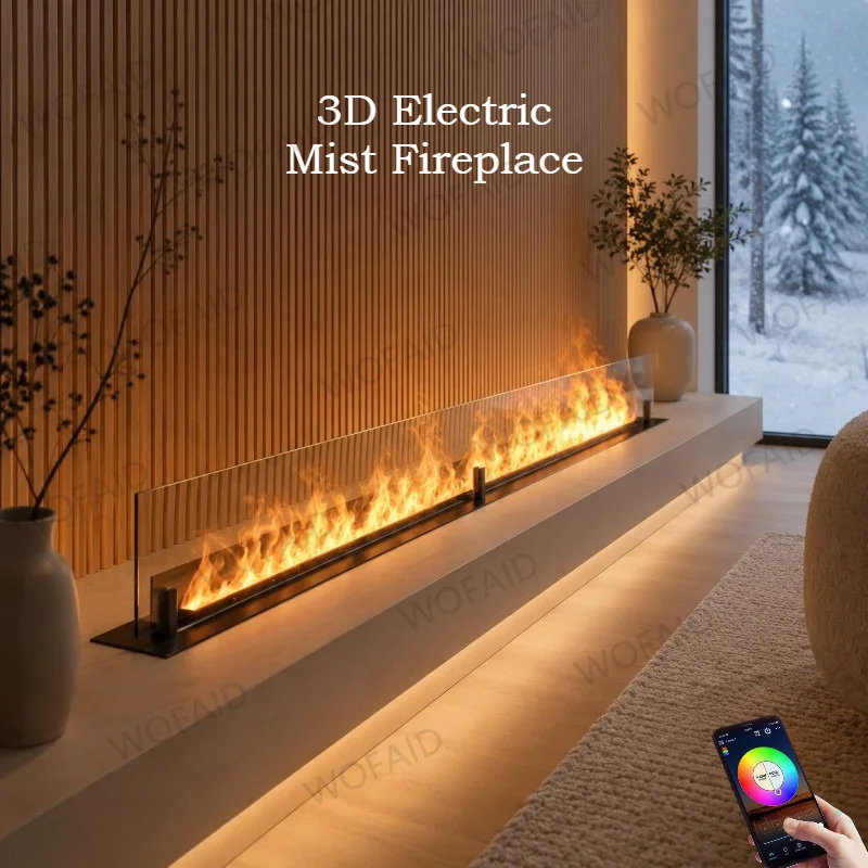 3D Electric Mist Fireplace Insert 3D Flame Visual Effect chimenea electrica gold mist fireplace 3d flame for Bedroom Decoration