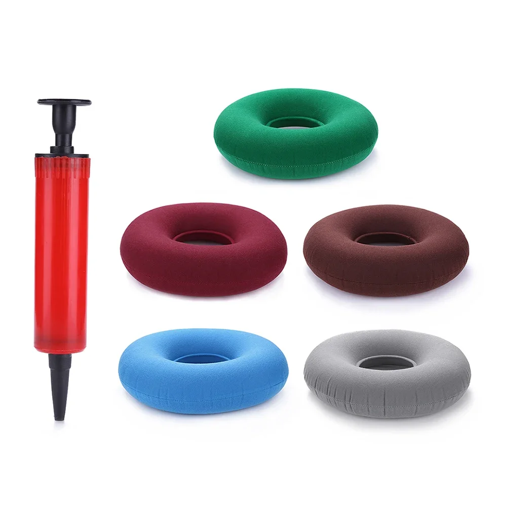Hip Support Medical Hemorrhoid Seat Pad Inflatable Massage Cushion with Pump Round Ring Pillow Anti Bedsore Donut Chair Pad