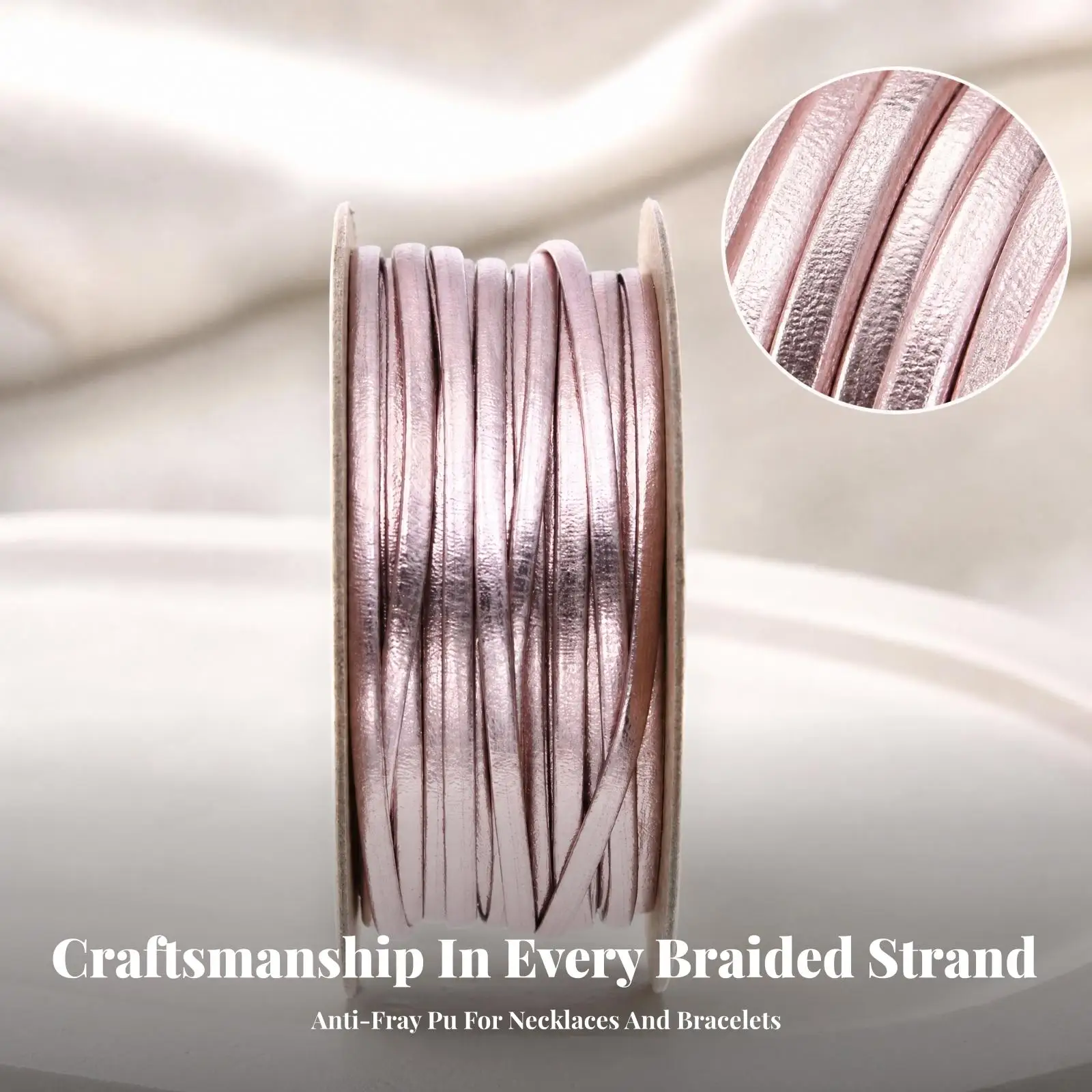 Craft Cord 2mm PU Leather Flat Rope 15m Soft Pliable for Jewelry Making Necklace Bracelet Braided DIY Creative Gift Wrap
