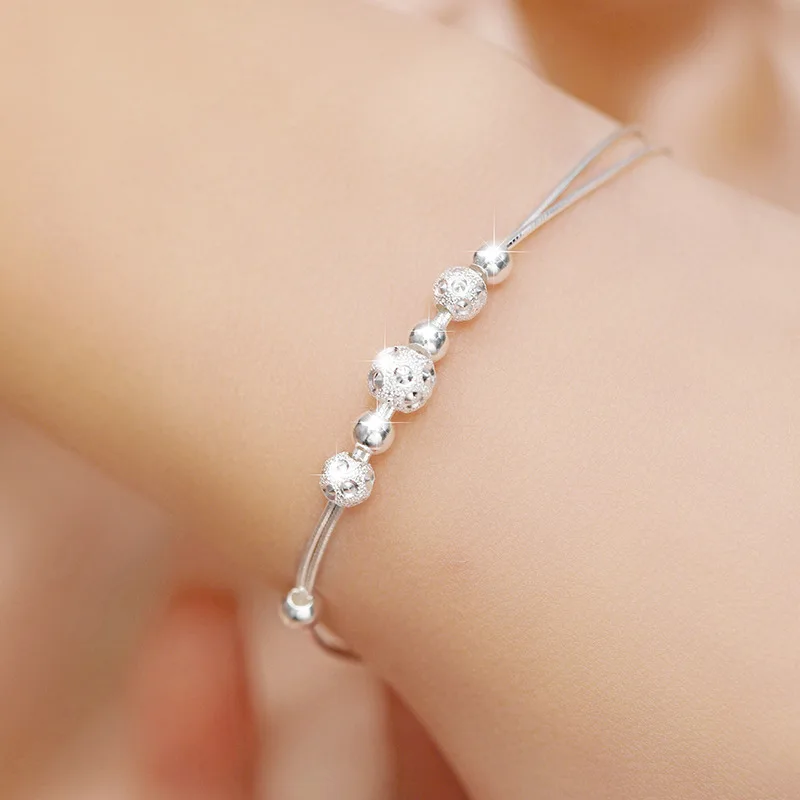 Bell999Pure Silver Bracelet for Women Special-Interest Design Light Luxury Bracelet for Valentine's DayinsSansheng Sanshi Bracel